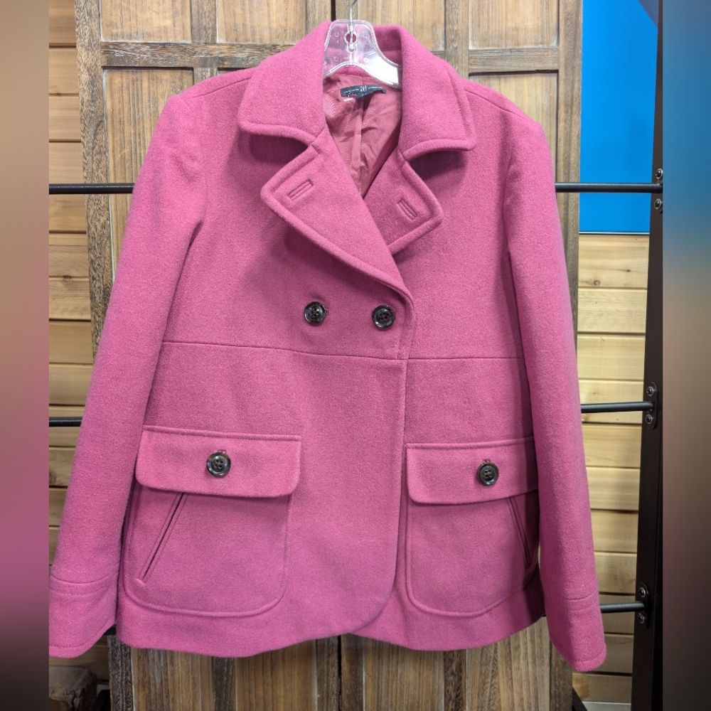 Women's Pink Double-Breasted Coat